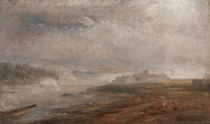 Die Elbe an einem nebligen Morgen